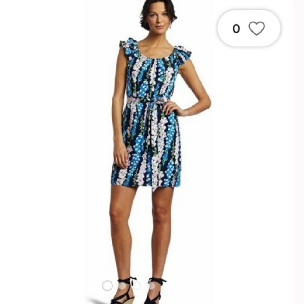Lilly Pulitzer Maya Navy Foxy Print Dress | Size Medium